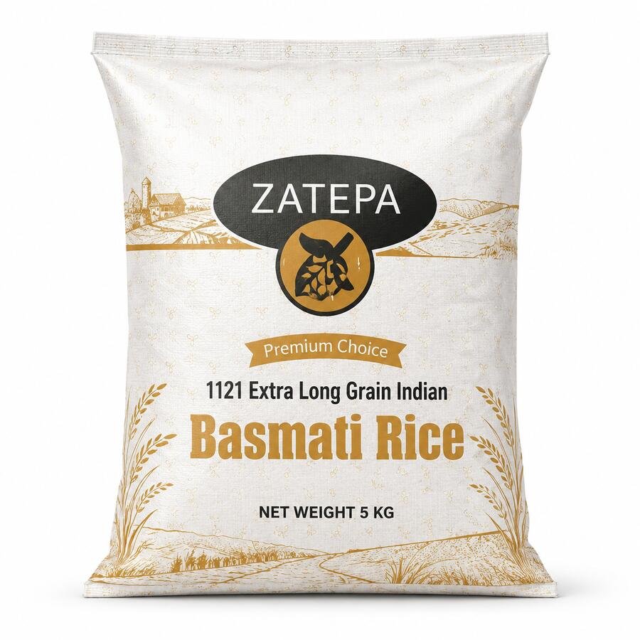 Zatepa Premium Extra Long Grain Indian Basmati Rice (Mchele wa Basmati wa Zatepa Premium), 5 KG