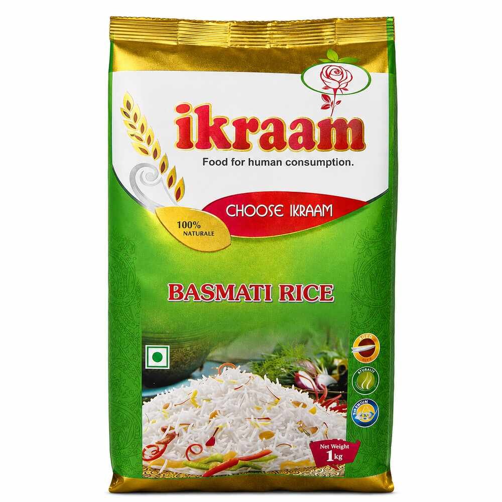 Ikraam Basmati Rice  (Mchele wa Basmati wa Ikraam), 1KG