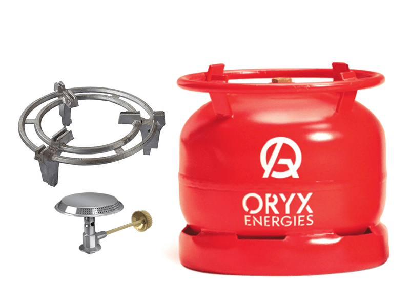 (NEW) ORYX Full Set Gas Cylinder , 6kg / Mtungi wa Gesi ORYX na vifaa vyake, 6kg
